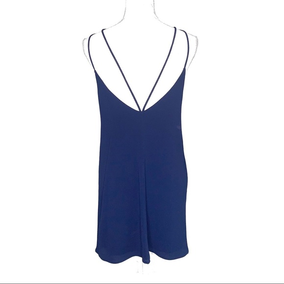 STYLE RACK Navy Blue Double Strap VBack Mini Dress - Picture 4 of 7